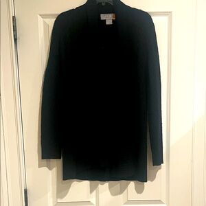 Cashmere Black Open Front Cardigan